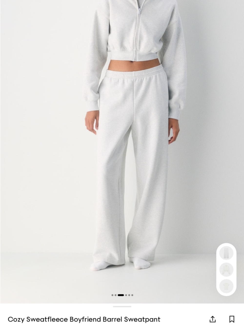 Aritzia Cozy Sweatfleece Boyfriend Barrel Pant Sz M